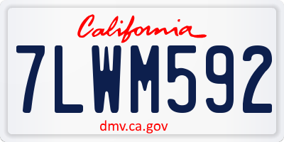 CA license plate 7LWM592
