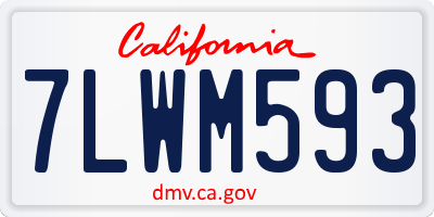 CA license plate 7LWM593