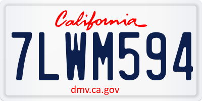 CA license plate 7LWM594