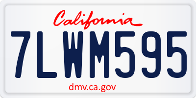 CA license plate 7LWM595