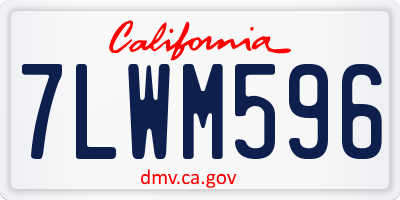 CA license plate 7LWM596