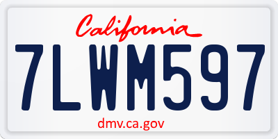 CA license plate 7LWM597