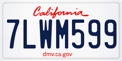 CA license plate 7LWM599