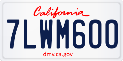 CA license plate 7LWM600