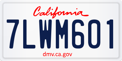 CA license plate 7LWM601