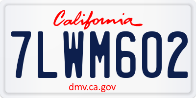 CA license plate 7LWM602