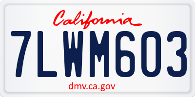 CA license plate 7LWM603