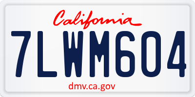 CA license plate 7LWM604