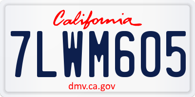 CA license plate 7LWM605