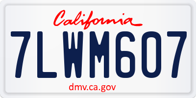 CA license plate 7LWM607