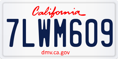 CA license plate 7LWM609