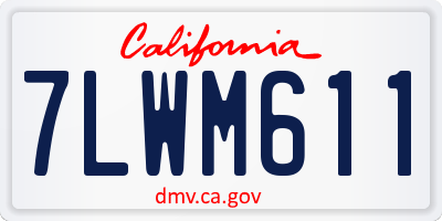 CA license plate 7LWM611