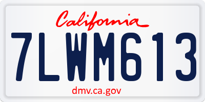 CA license plate 7LWM613