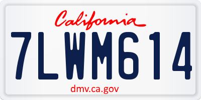 CA license plate 7LWM614
