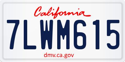 CA license plate 7LWM615
