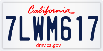 CA license plate 7LWM617