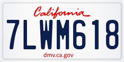 CA license plate 7LWM618
