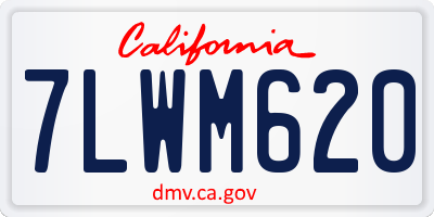 CA license plate 7LWM620