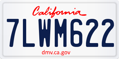 CA license plate 7LWM622