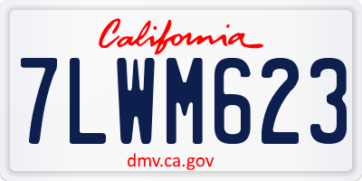 CA license plate 7LWM623