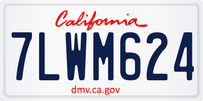 CA license plate 7LWM624