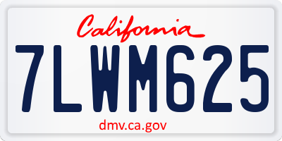 CA license plate 7LWM625