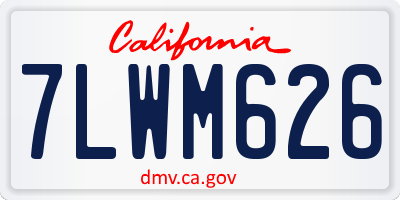 CA license plate 7LWM626