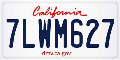 CA license plate 7LWM627