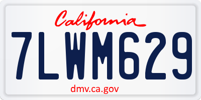 CA license plate 7LWM629