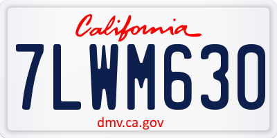 CA license plate 7LWM630