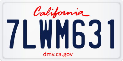 CA license plate 7LWM631
