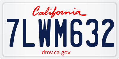 CA license plate 7LWM632