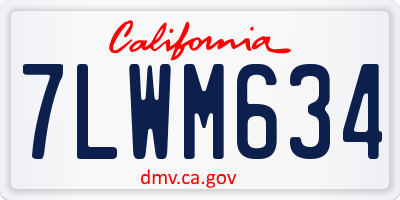 CA license plate 7LWM634