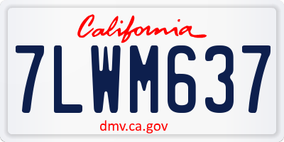 CA license plate 7LWM637