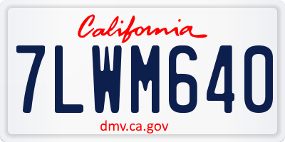 CA license plate 7LWM640