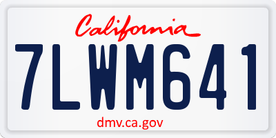 CA license plate 7LWM641