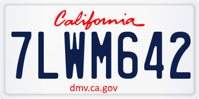 CA license plate 7LWM642