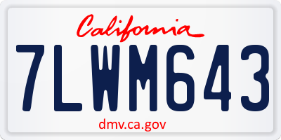 CA license plate 7LWM643