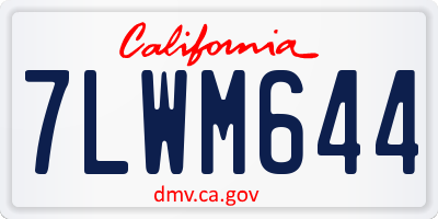 CA license plate 7LWM644