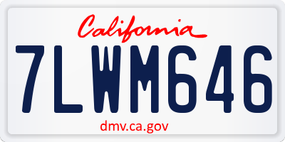 CA license plate 7LWM646
