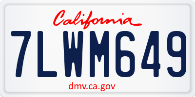 CA license plate 7LWM649