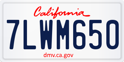 CA license plate 7LWM650