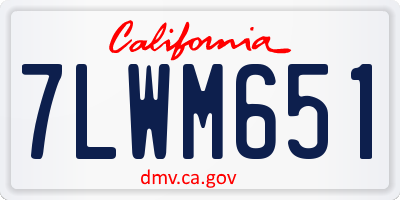 CA license plate 7LWM651