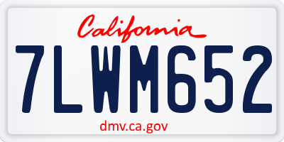 CA license plate 7LWM652