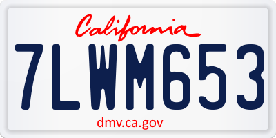CA license plate 7LWM653
