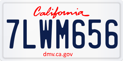 CA license plate 7LWM656