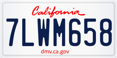 CA license plate 7LWM658