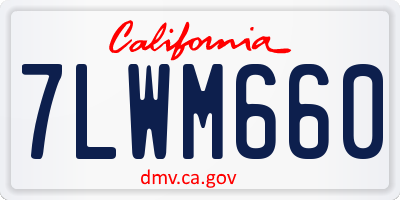 CA license plate 7LWM660