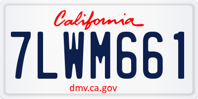 CA license plate 7LWM661