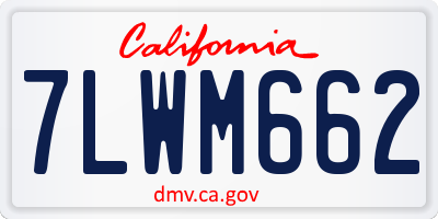 CA license plate 7LWM662